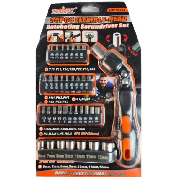 RATCHETING SCREWDRIVER SET 35PCS